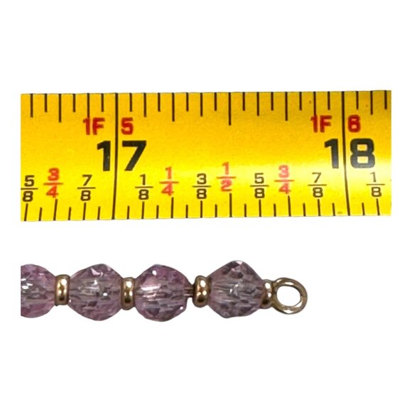 Vintage Simmon Pink Graduated Glass Bead Necklace Gold Clasp Signed 17.5" RARE - Picture 4 of 8